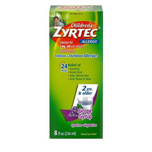 Children's Zyrtec 24 Hour Allergy Relief Syrup Grape 8 Fl. Oz