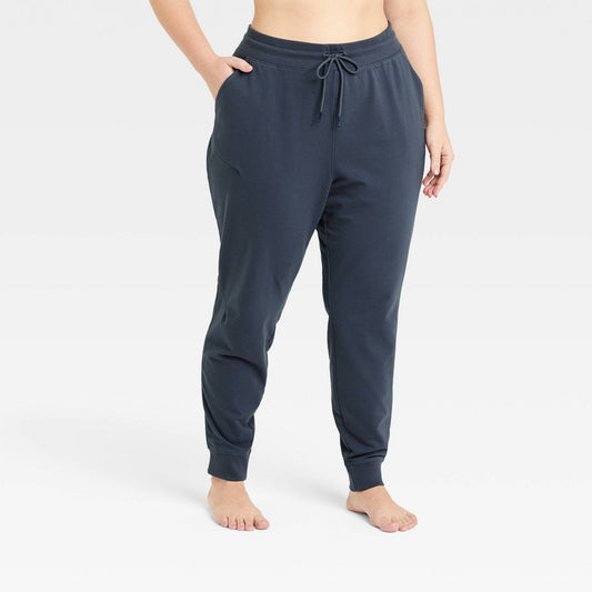 Women's Plus Size Mid-Rise French Terry Joggers - All in Motion™ Slate 3X