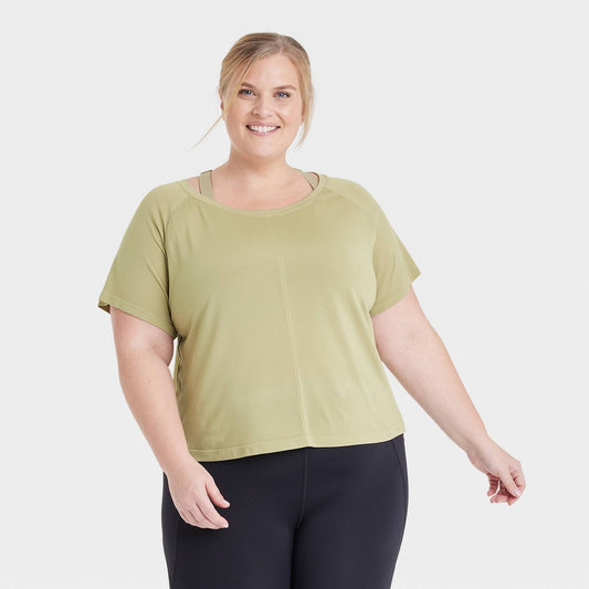 Women's Core Boxy Athletic T-Shirt - All in Motion™ Olive Green 3X