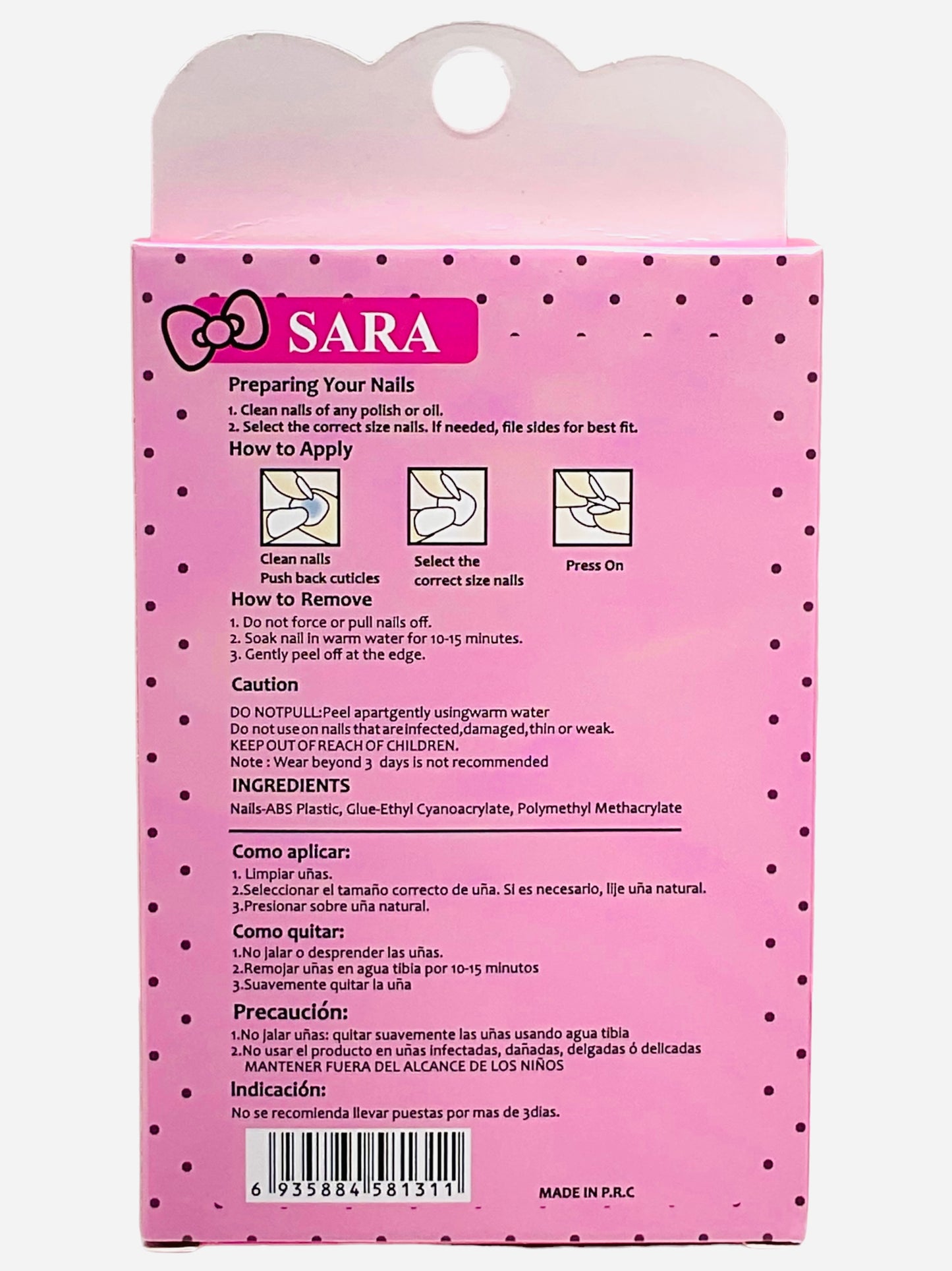 SARA Nails (You Choose 12 Pre-Glued Nails)