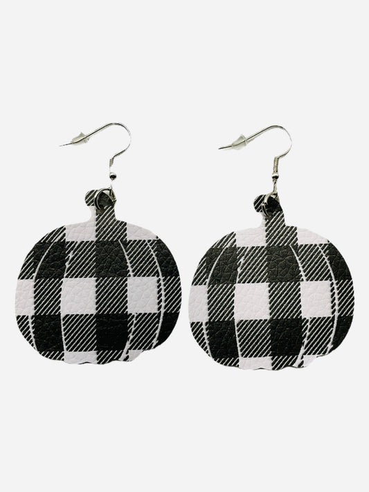 Black And White Pumpkin Pair Earrings(1.5”x2”)