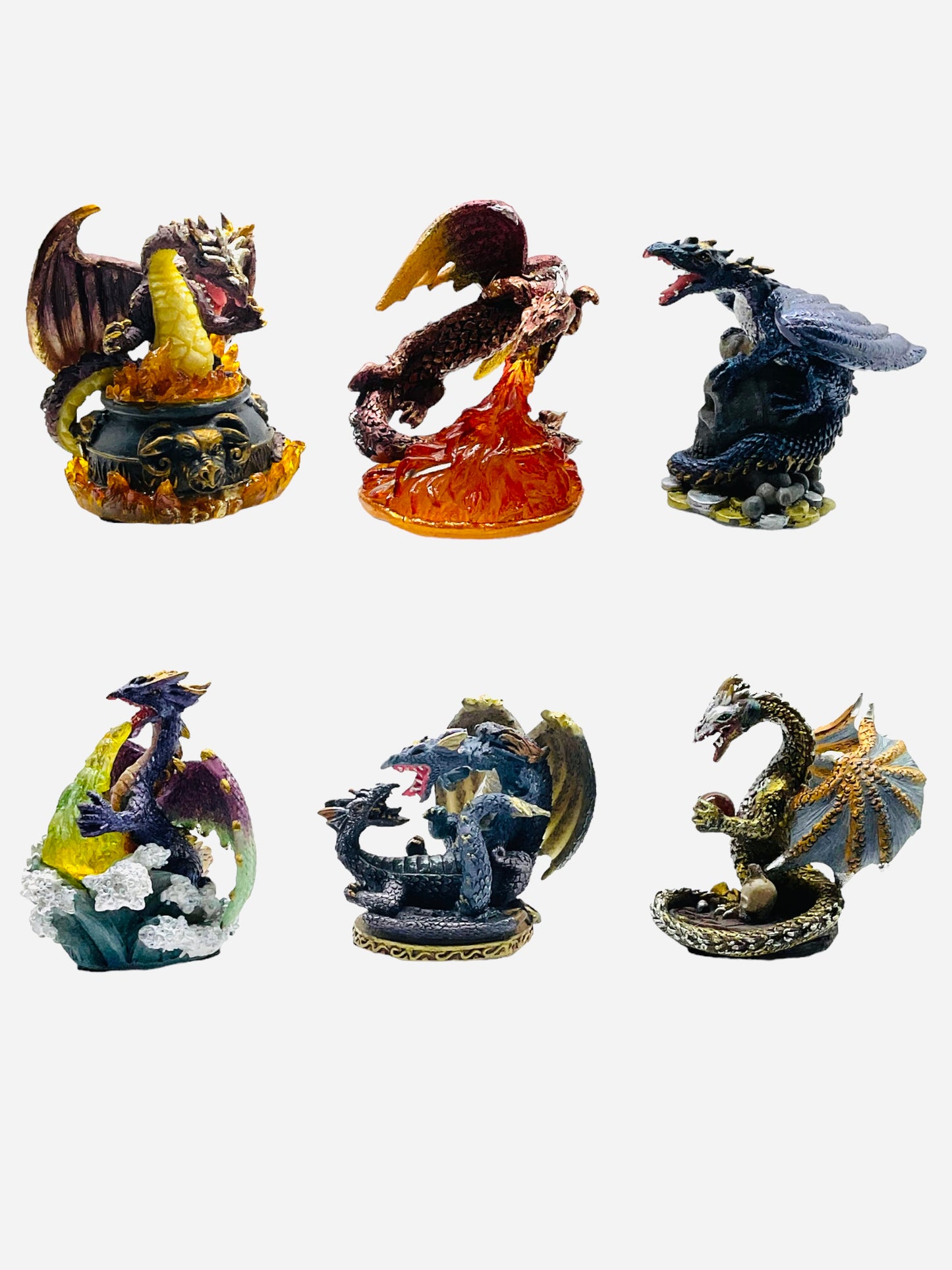Color Dragons Set Of 6 (3”x2”)