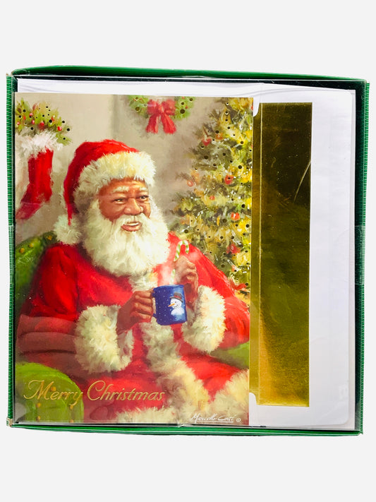 Santa Merry Christmas Cards (16 Greeting Cards With 16 Envelopes)
