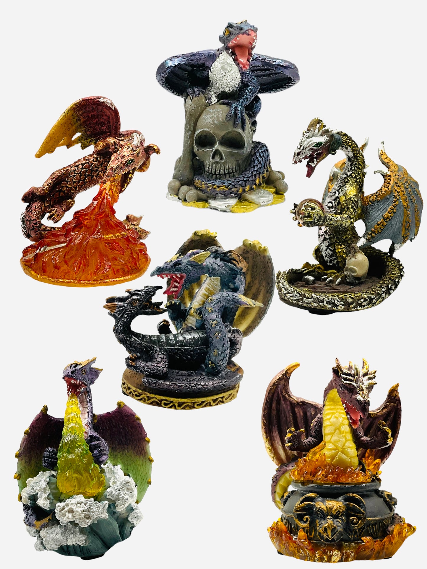 Color Dragons Set Of 6 (3”x2”)