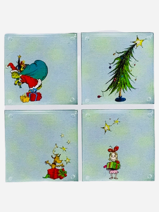 The Grinch Set Of 4 Glass Coasters
