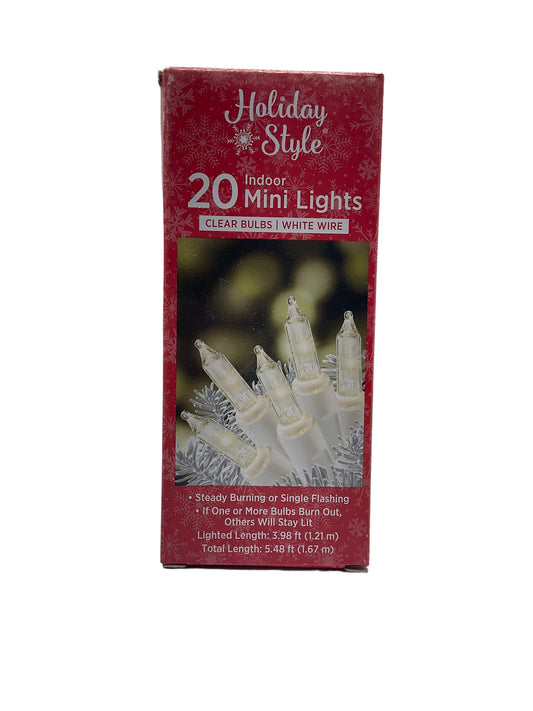 20ct Clear Christmas Mini Lights (Green or White Wire)