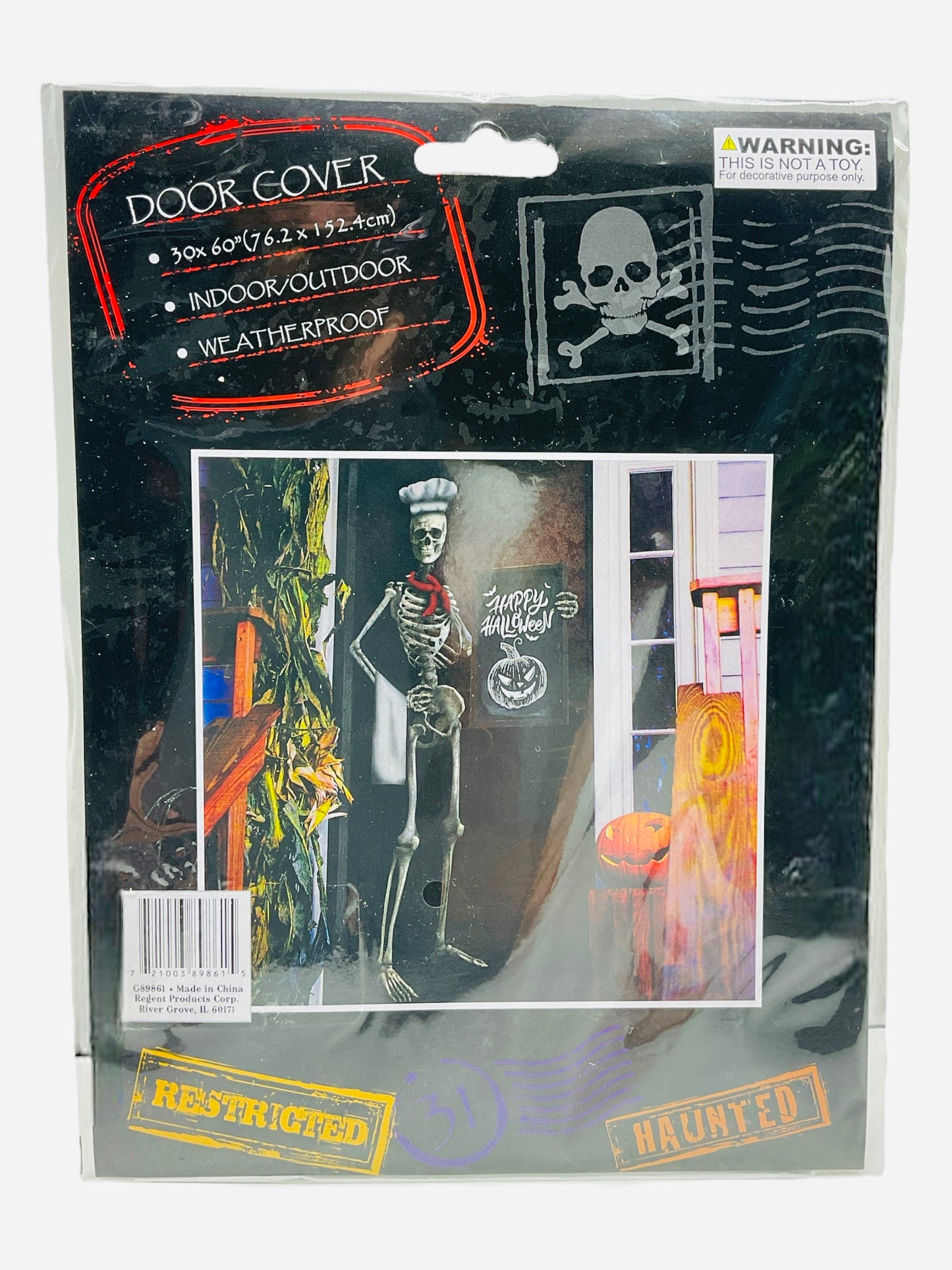 Halloween Spooky Door Cover (Style Chosen At Random) (30”x60”)