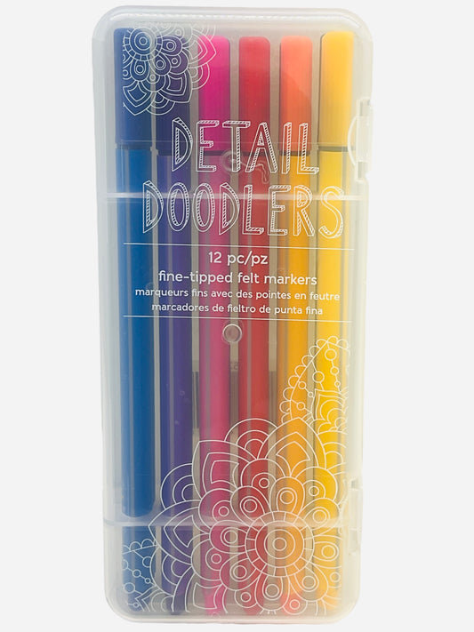 Detail Doodlers 12pc Fine-tipped Felt Markers