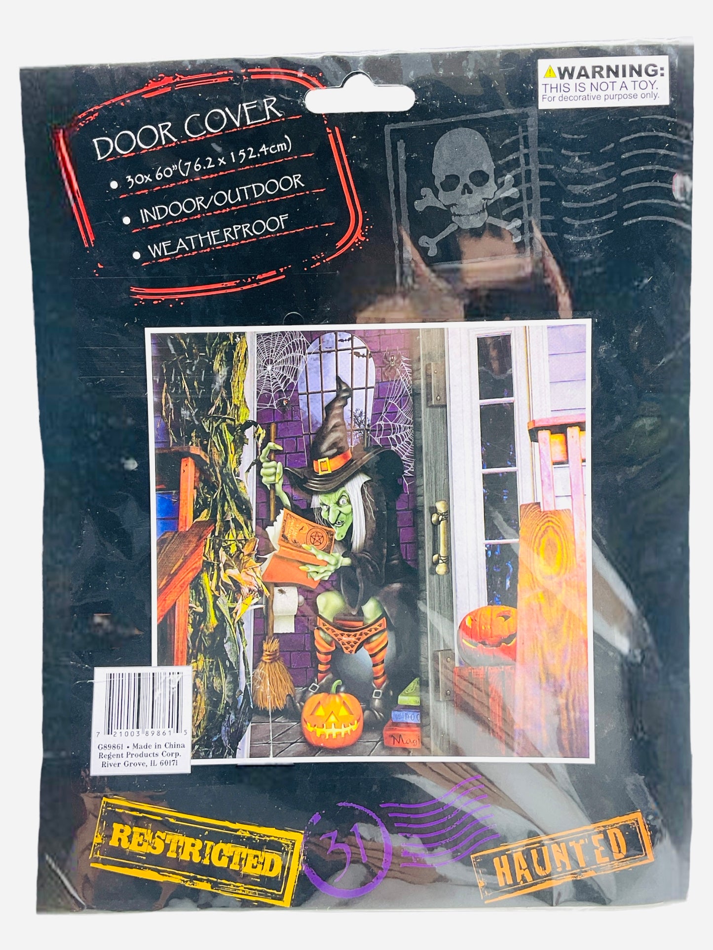 Halloween Spooky Door Cover (Style Chosen At Random) (30”x60”)