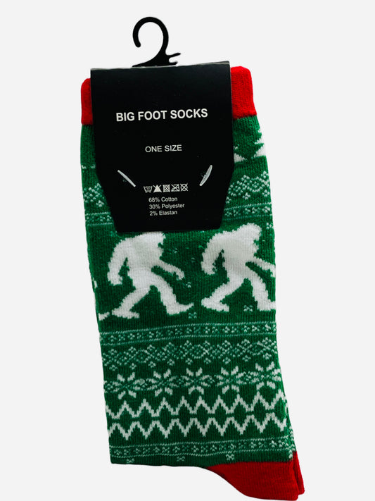 Bigfoot Christmas Socks One Size Fits Most