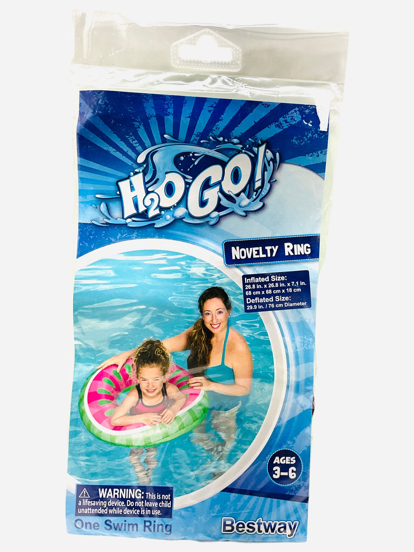 H2O Go Inflatable Novelty Swim Ring Style and Colors May Vary Chosen At Random (Ages 3-6)