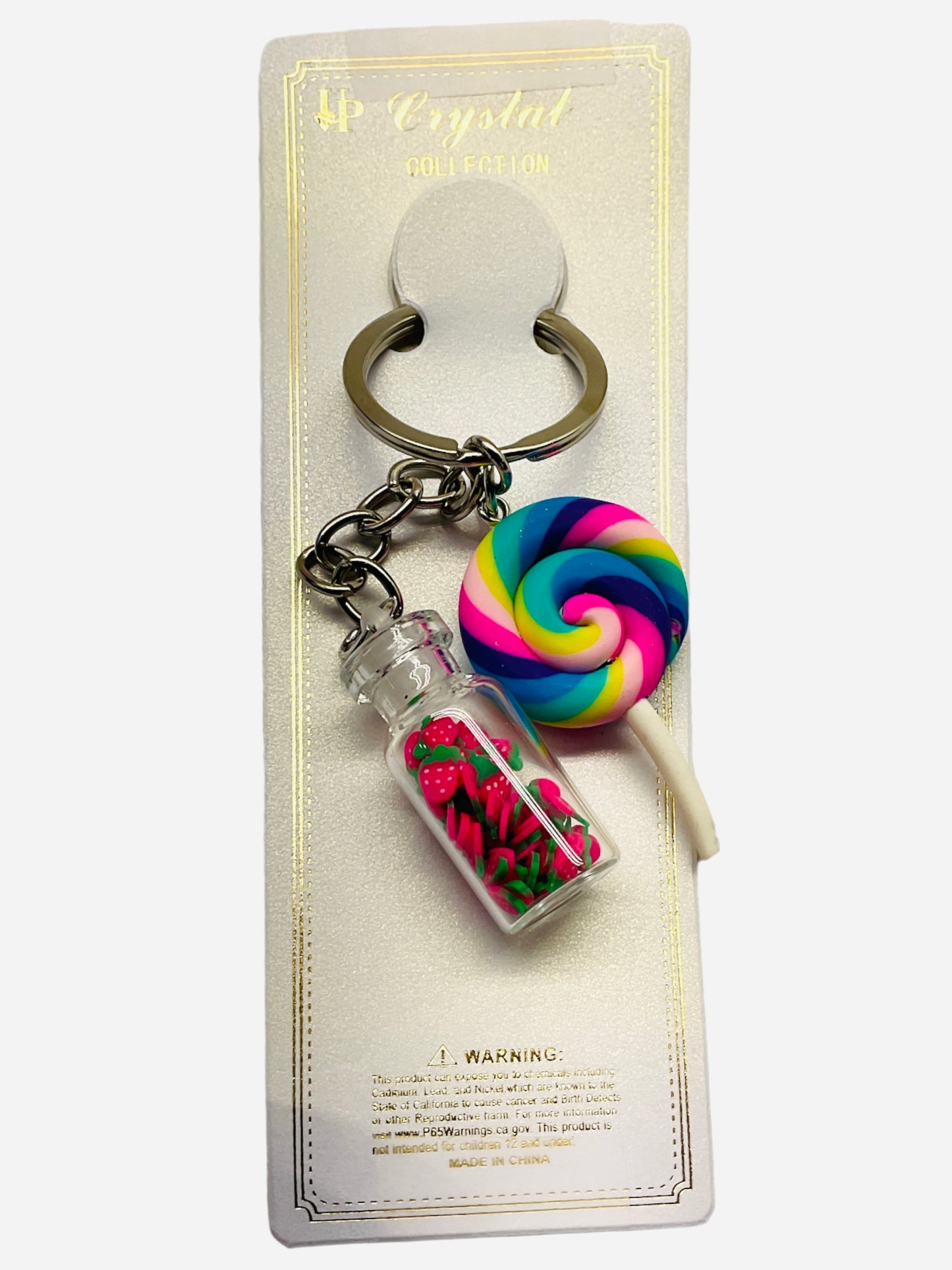 Crystal Collection Fruit and Lollipop Key Chains (Chosen at Random)