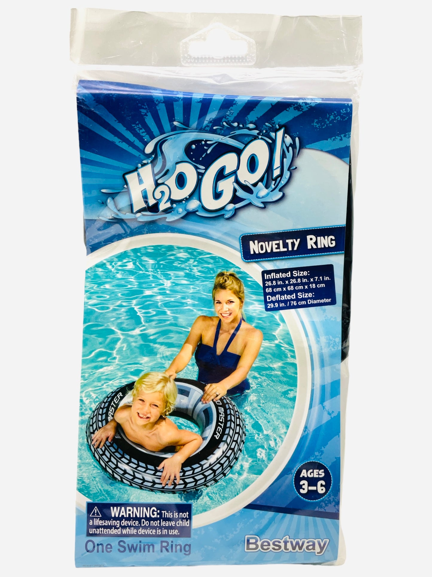 H2O Go Inflatable Novelty Swim Ring Style and Colors May Vary Chosen At Random (Ages 3-6)