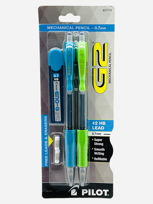 2 Pack Pilot G2 0.7mm Mechanical Pencils (Colors May Vary Chosen at Random)