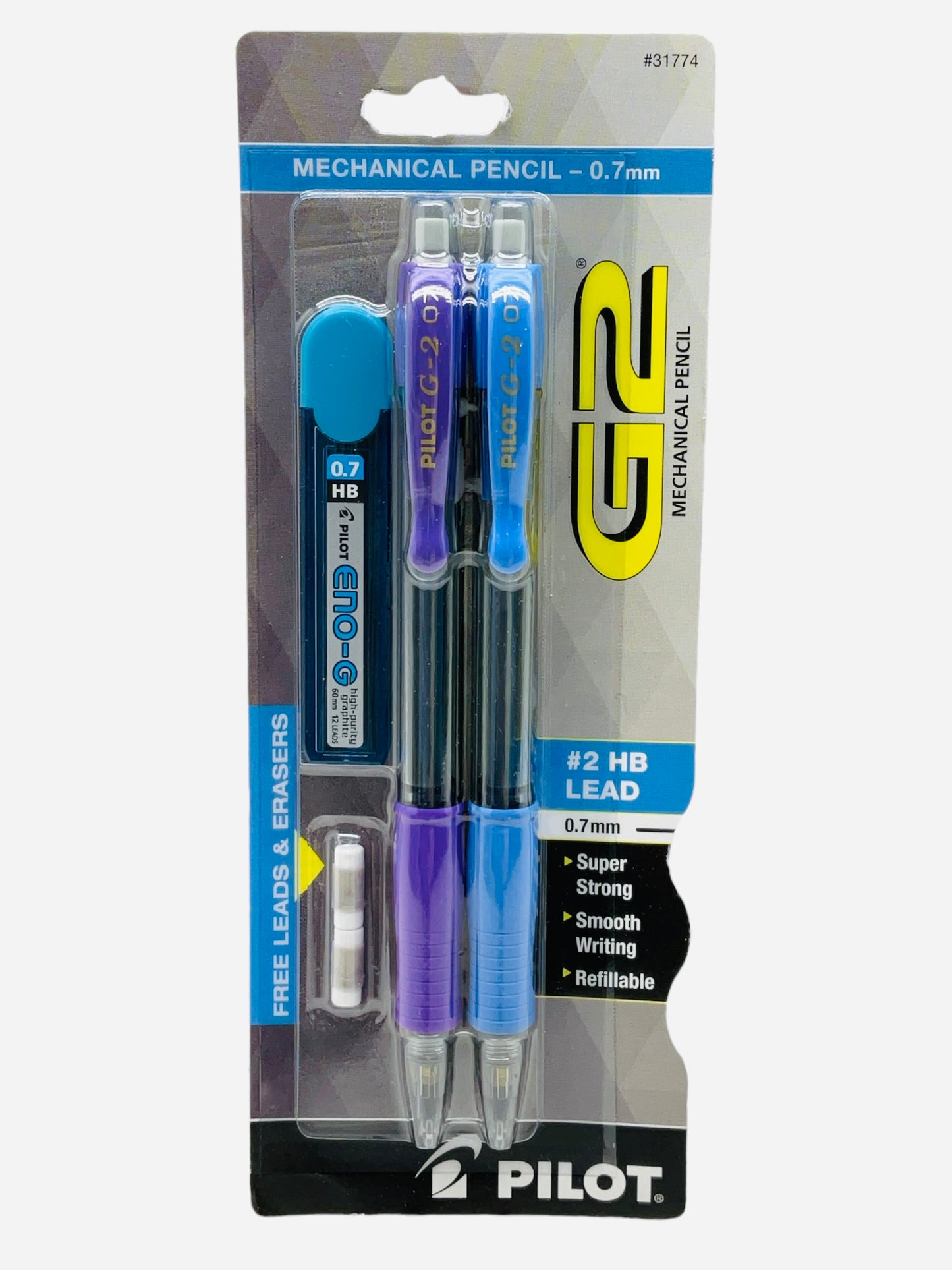 2 Pack Pilot G2 0.7mm Mechanical Pencils (Colors May Vary Chosen at Random)