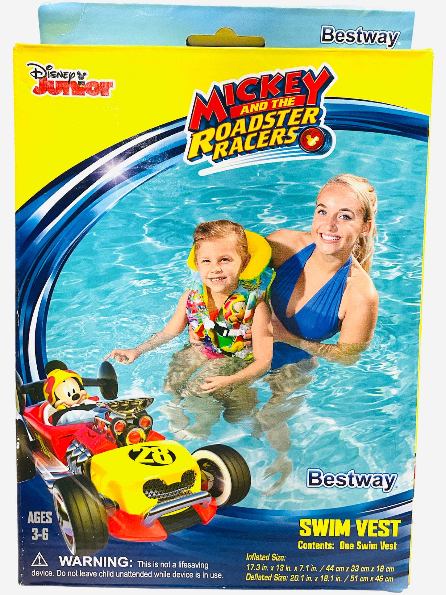 Disney Junior Mickey and the Roadster Racer Inflatable Swim Vest (Ages 3-6)