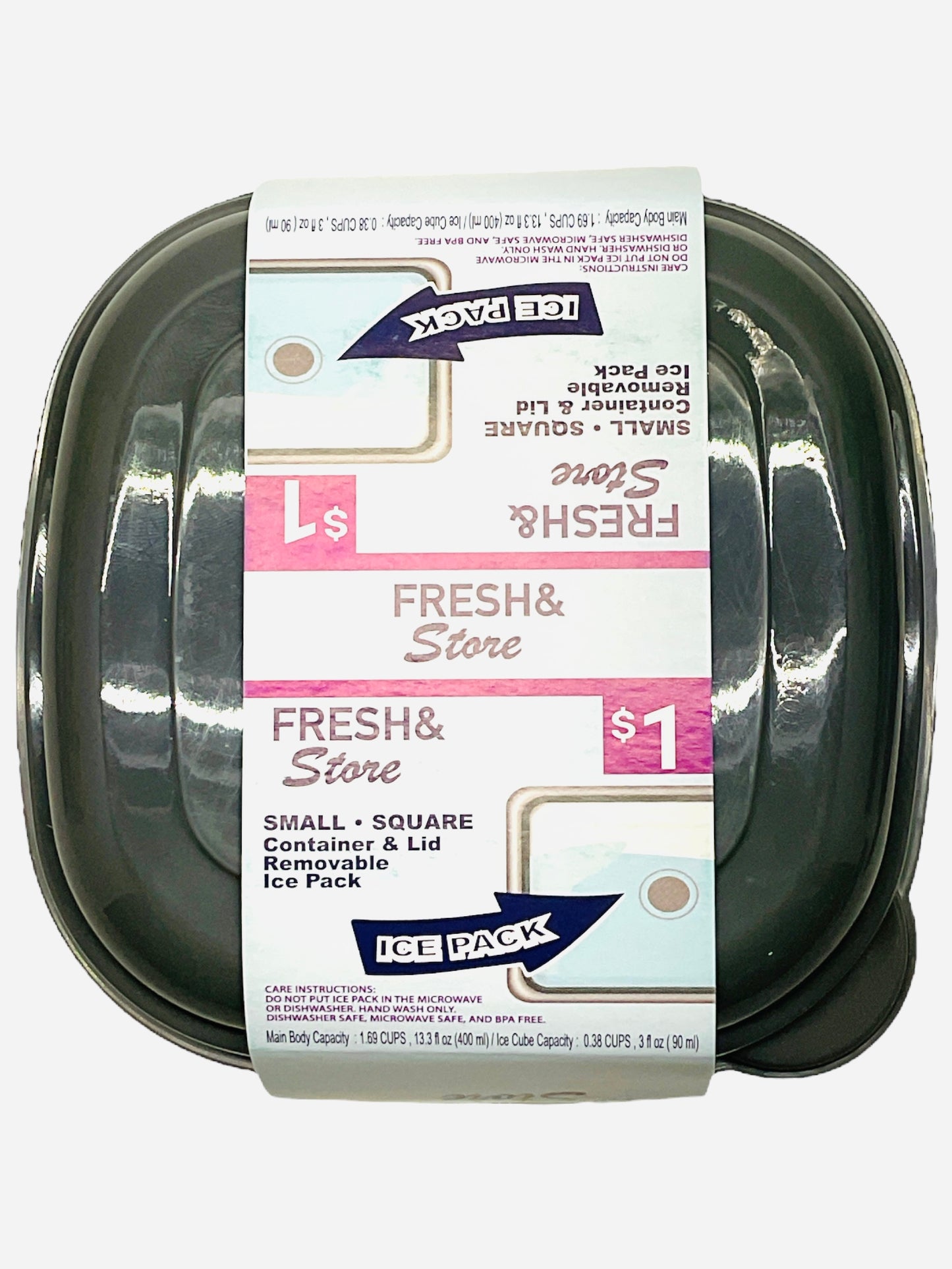Fresh and Store Container & Lid Removable Ice Pack(1.69 cups, 13.3 fl oz)