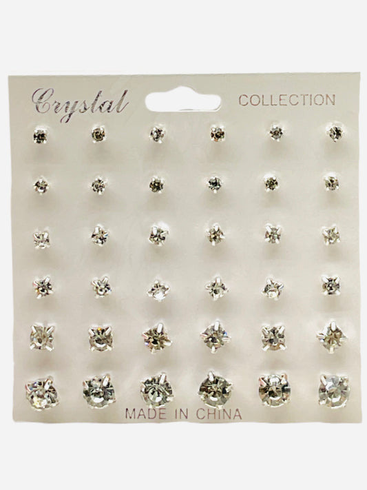 Crystal Collection 36 Pack Ear Rings